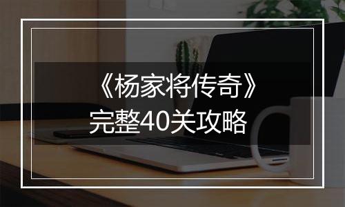 《杨家将传奇》完整40关攻略