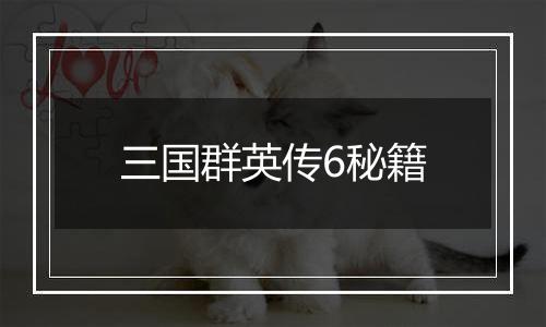 三国群英传6秘籍